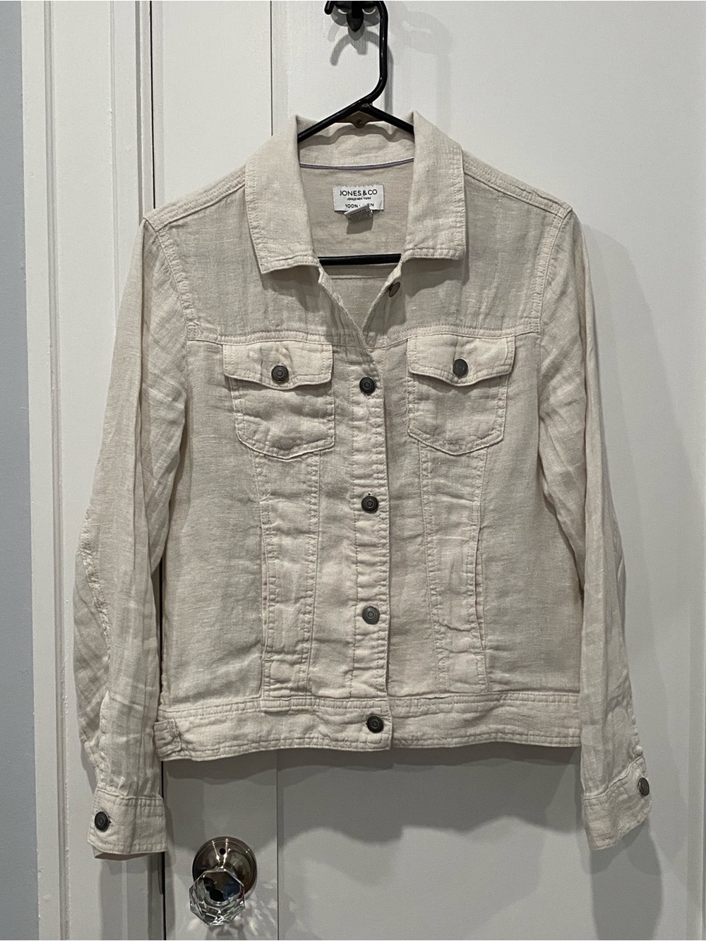 Jones New York Linen Cream/Tan Denim Jacket